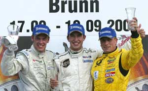 v.l.-r. Hannes Lachinger, Mike Rockenfeller, Christian Menzel