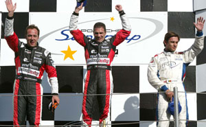 Das Podium in Barcelona (l.-r.): Patrick Huisman (NED), Alessandro Zampedri (ITA), David Saelens (BEL)