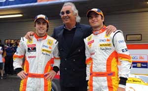 Fernando Alonso, Flavio Briatore, Nelson Piquet Junior