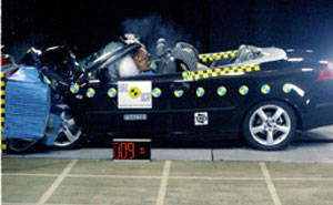 Saab 9-3 Cabriolet beim Crashtest