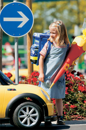 Schulanfngeraktion in der MINI Kinder-Verkehrsschule