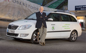 Gerhard Plattner mit dem ŠKODA Fabia Combi GreenLine