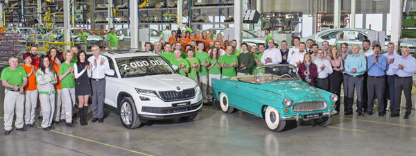 KODA fertigt 2-millionstes Auto im Werk Kvasiny