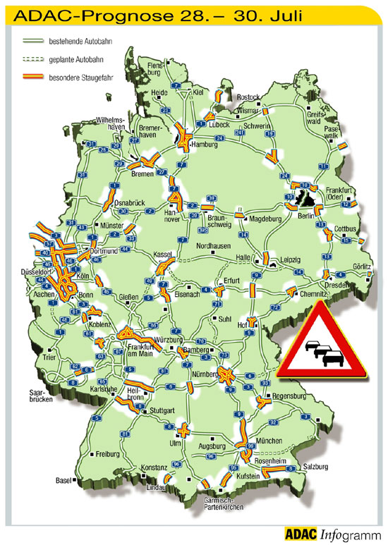 Stauprognose fr das Wochenende 28. bis 30. Juli