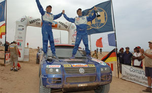 Bruno Saby/Michel Prin, Volkswagen Race-Touareg, 5. Etappe Rallye Marokko